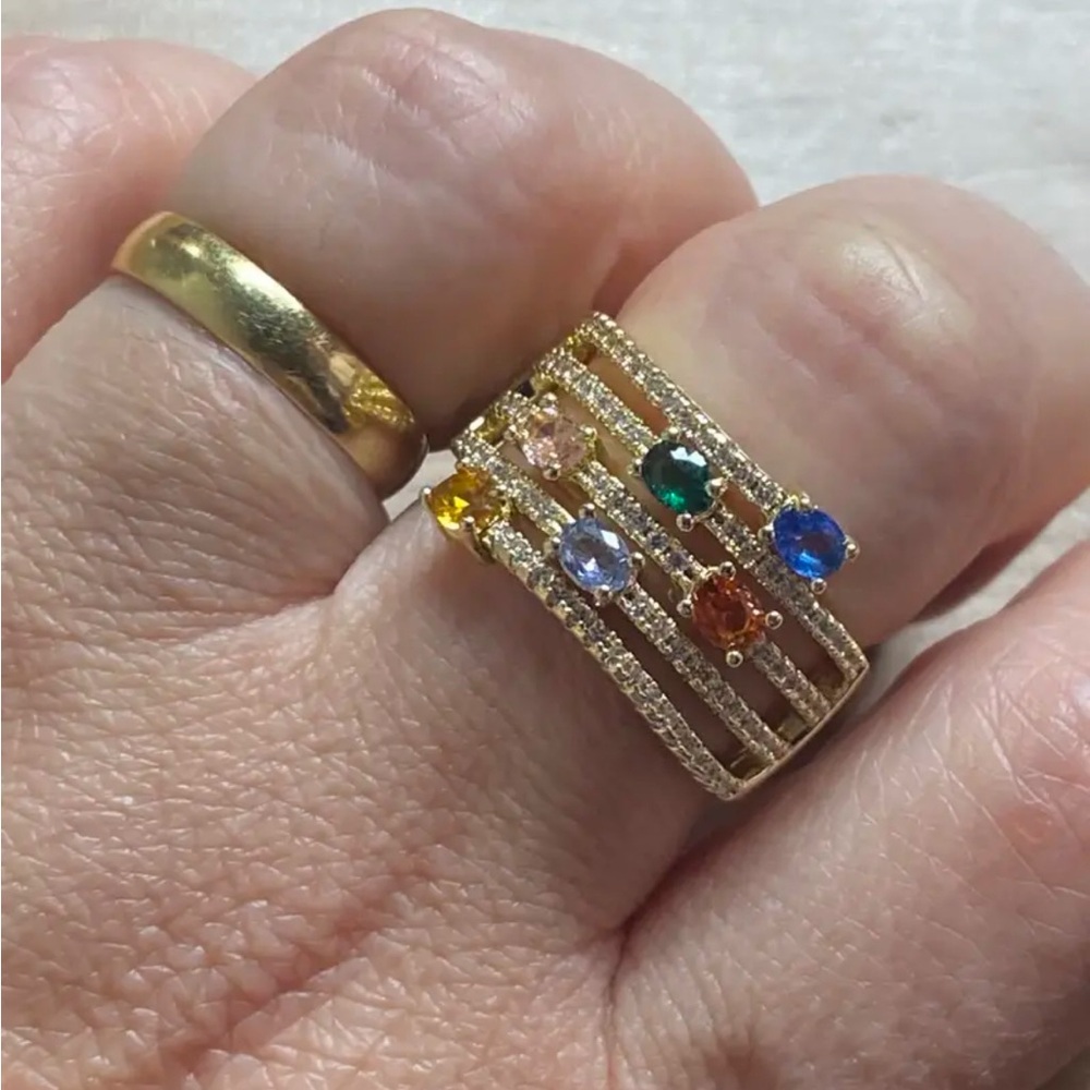 Colourful CZ ring